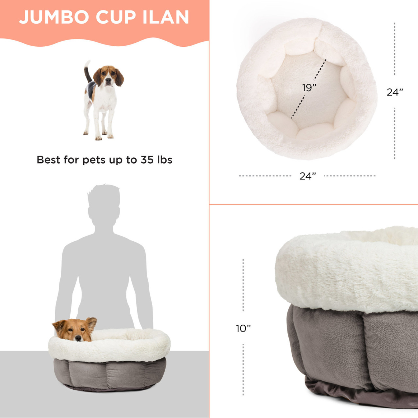 Best Friends by Sheri Cuddle Cup Ilan Dog & Cat Bed