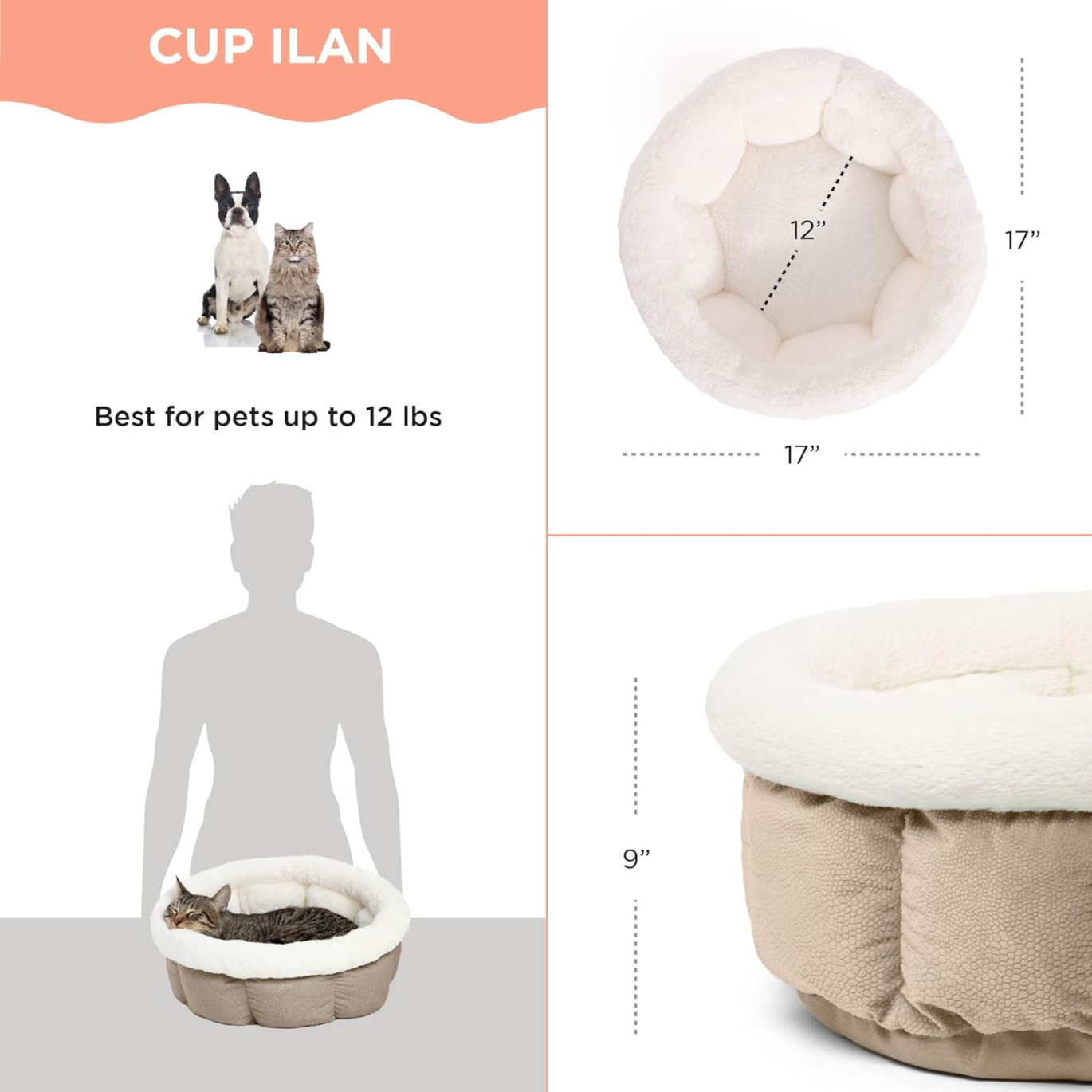 Best Friends by Sheri Cuddle Cup Ilan Dog & Cat Bed