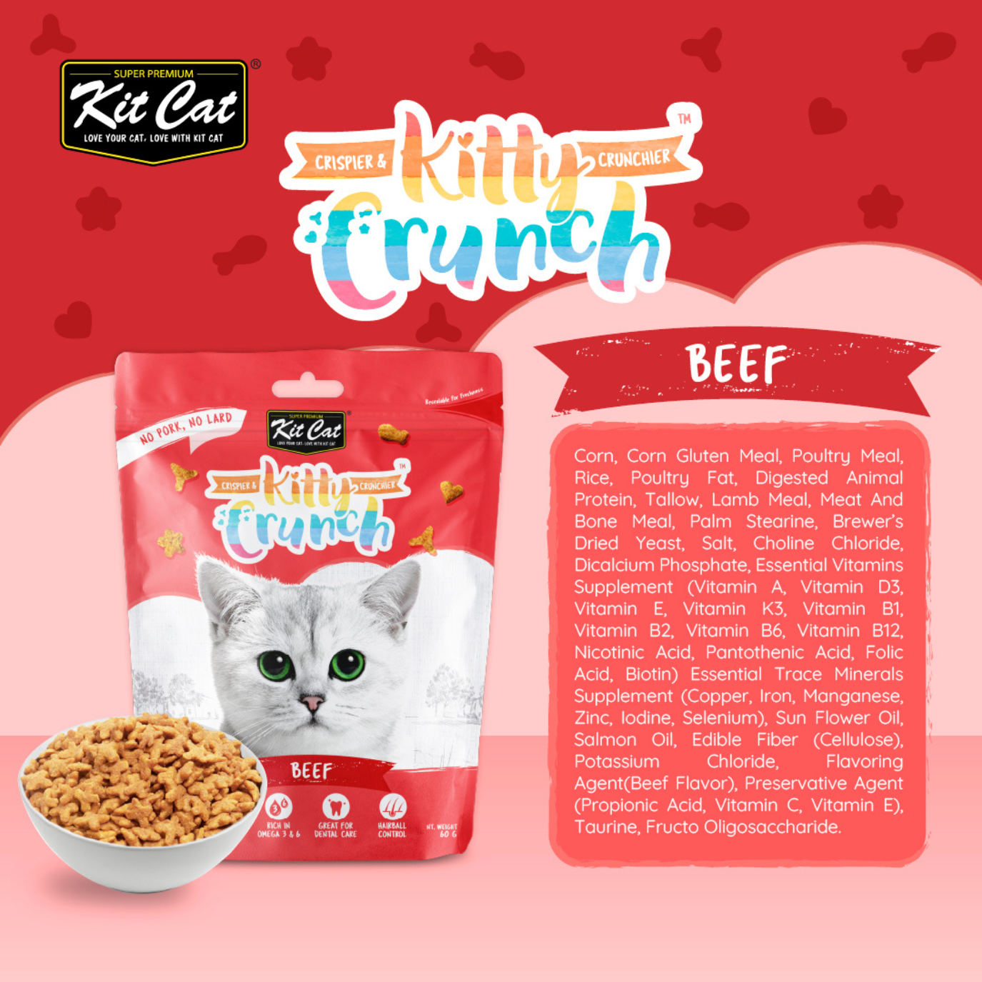 Kit Cat Kitty Crunch Bulk Deal (60g x 12 packs)