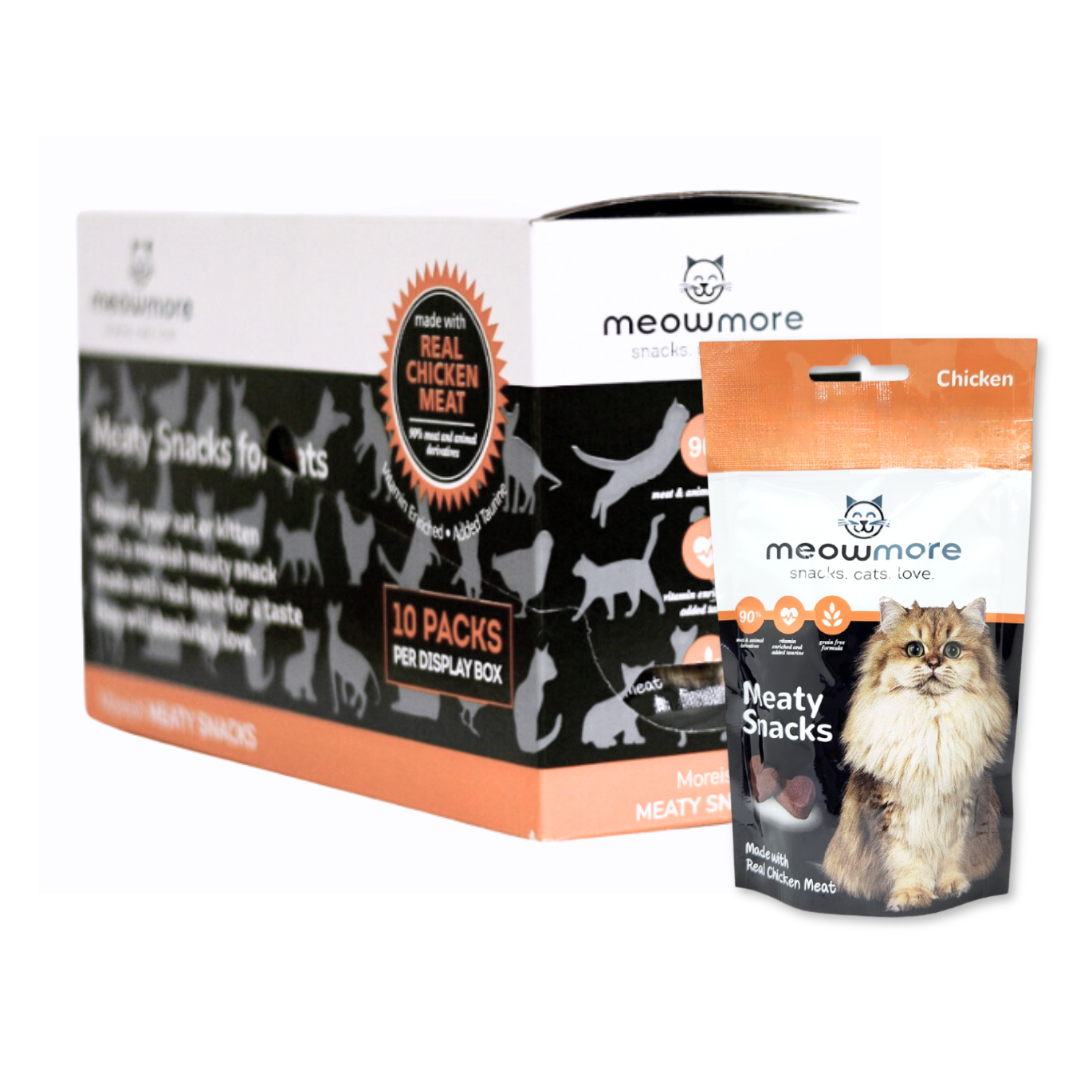 Meow More Meaty Snacks Bulk Deal (35g x 10 packs)
