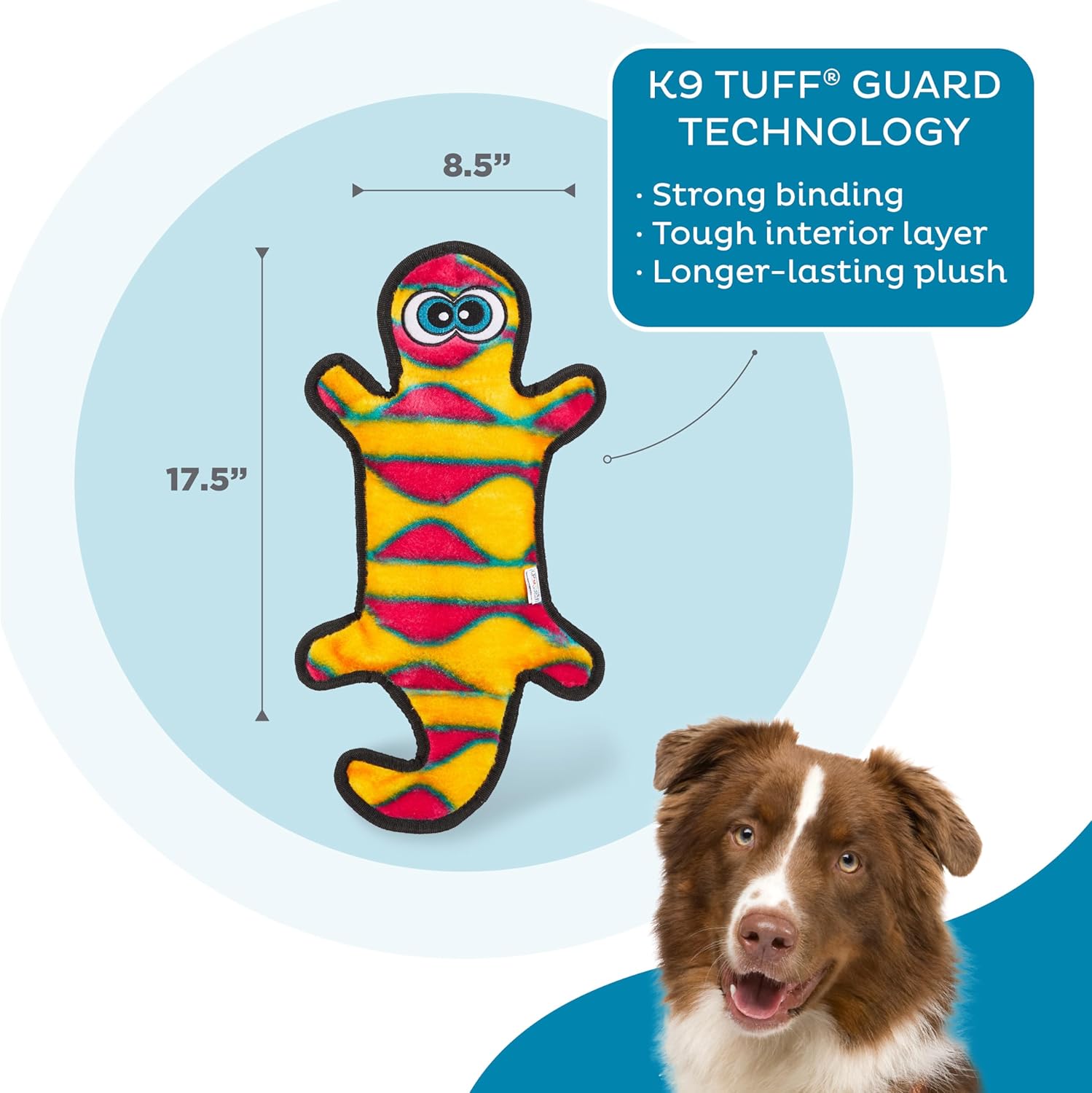 Outward Hound Durablez Gecko 2 sqk Orange/Pink