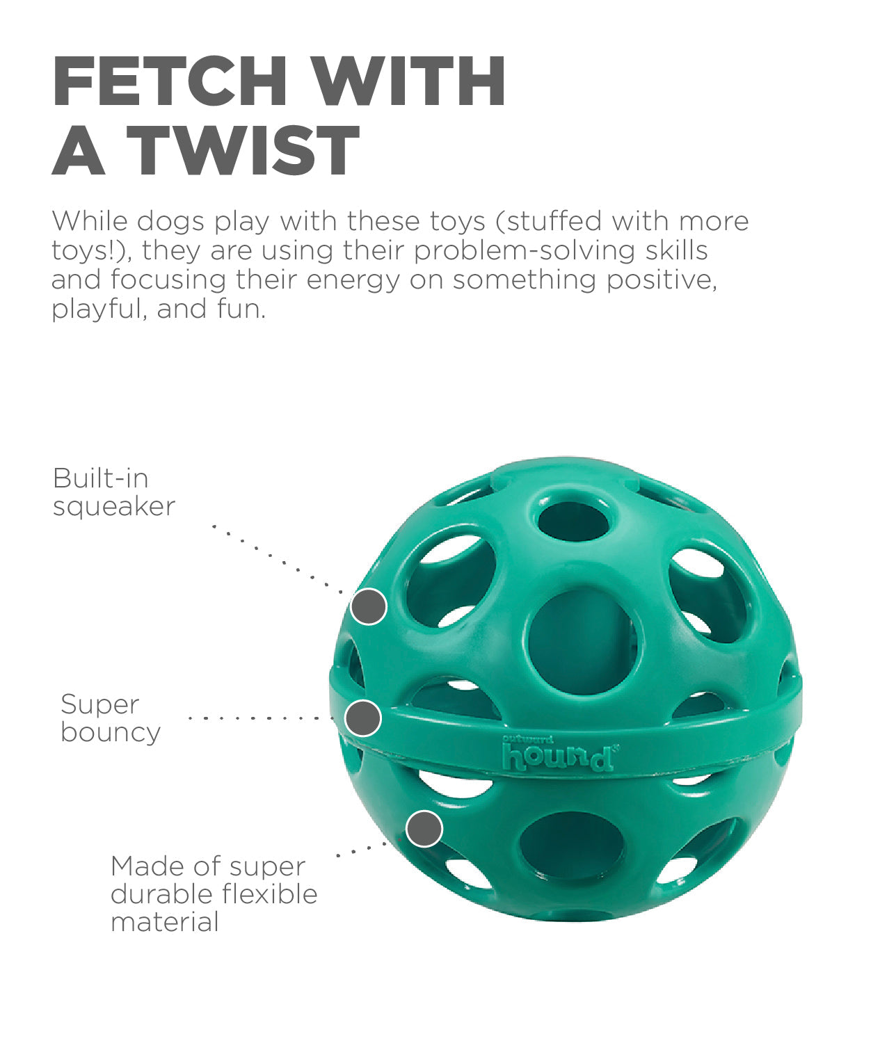 OWH187_Outward Hound_Squeakin' Holey Moley Dog Ball Stuffable Fetch Toy