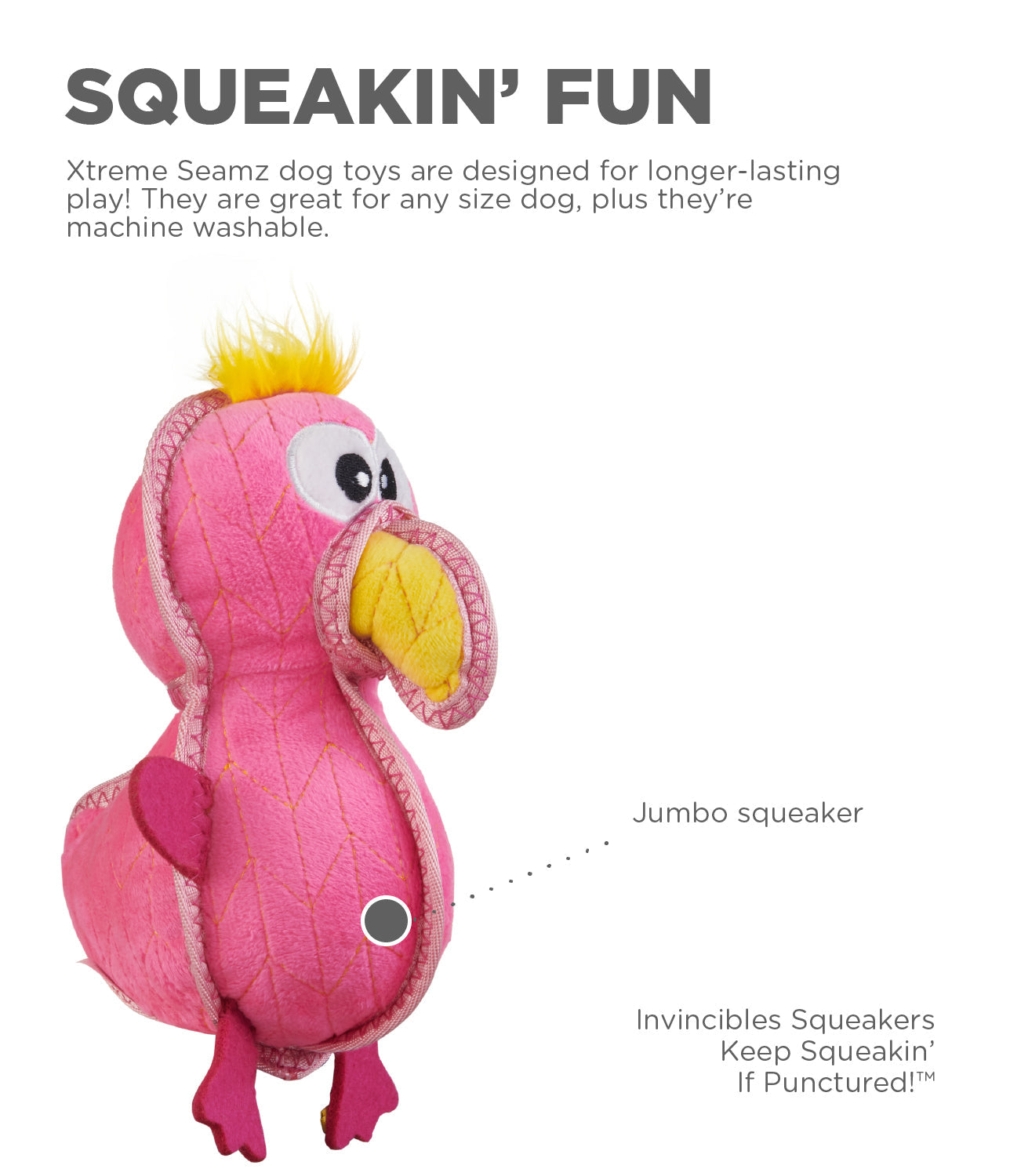 Outward Hound Xtreme Seamz Flamingo
