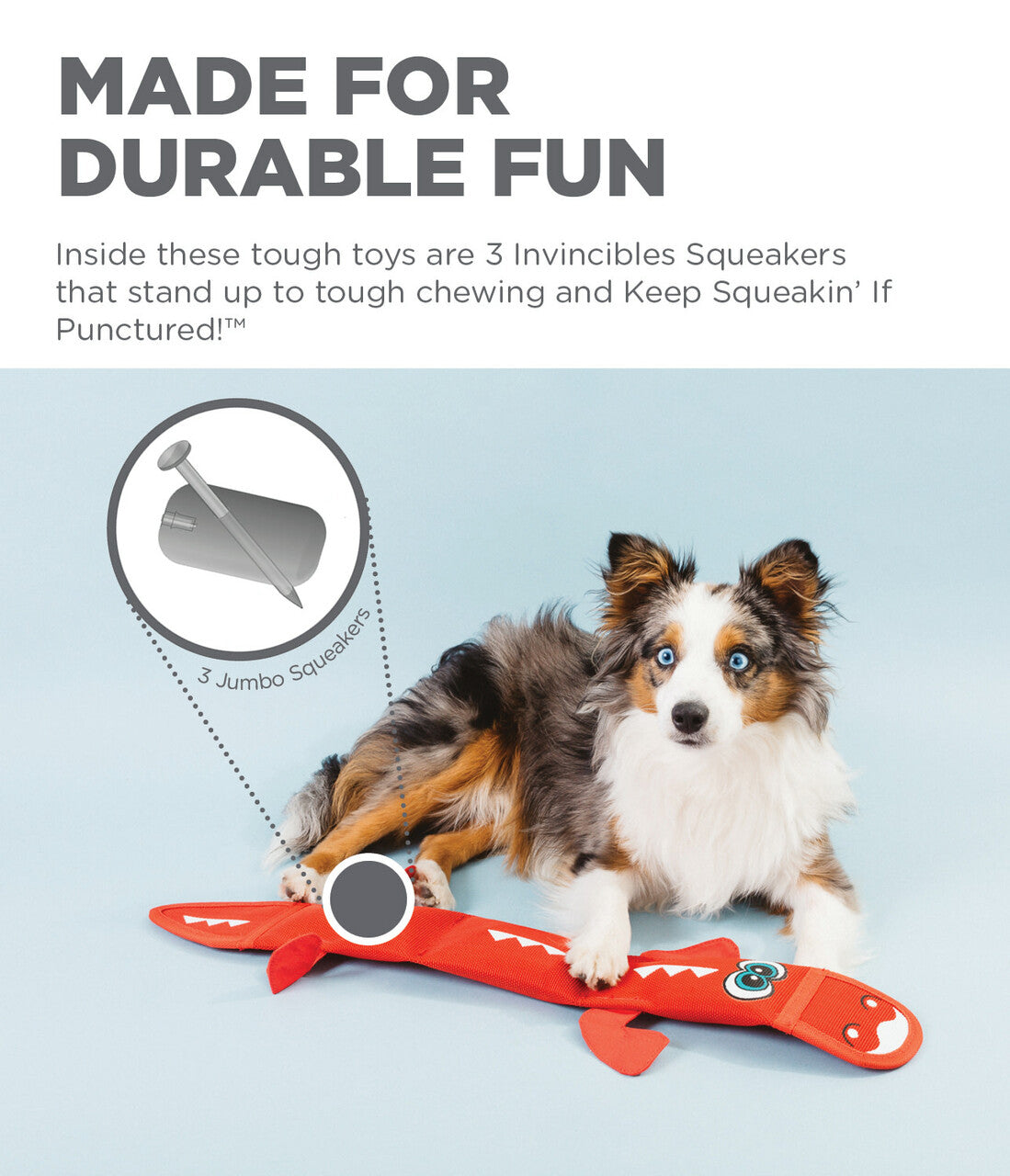 OWH44_Outward Hound_Fire Biterz Large Dragon Red 3 Squeaker