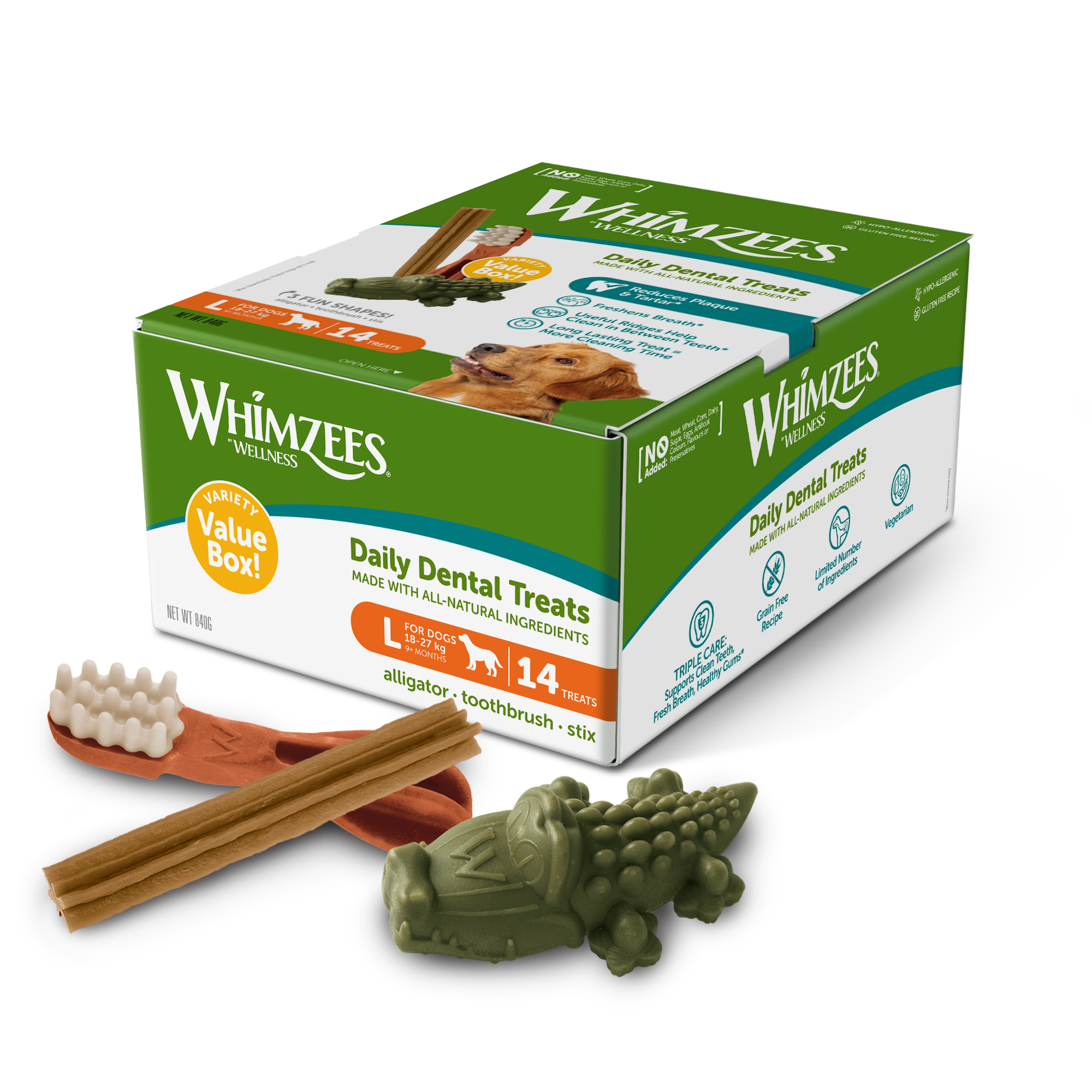 Whimzees Large Variety Value Box (14pc)