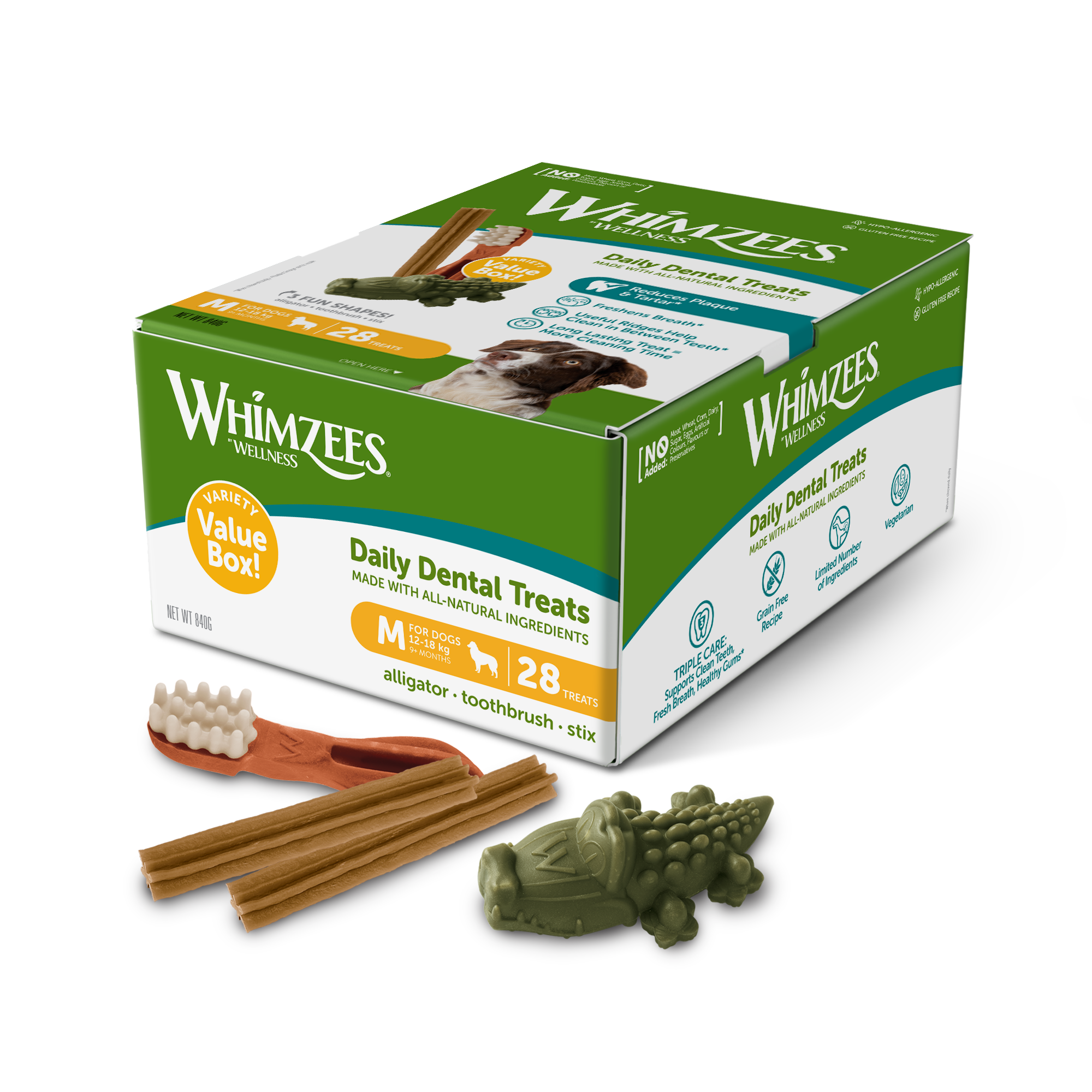 Whimzees Medium Variety Value Box (28pc)