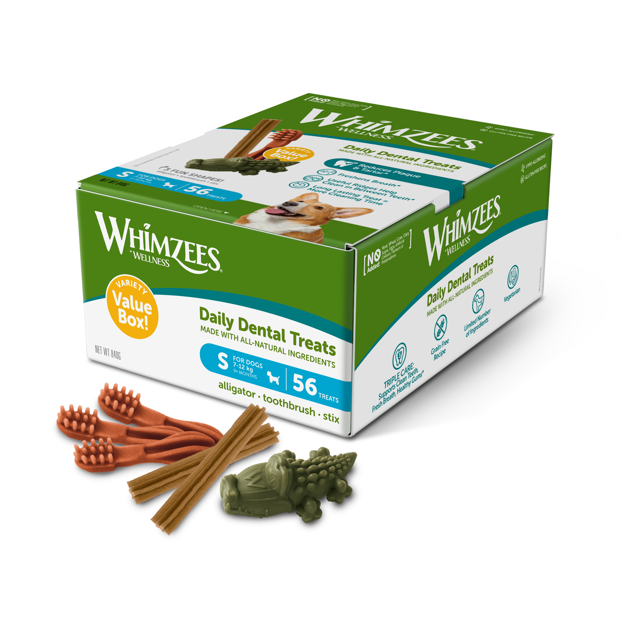Whimzees Small Variety Value Box (56pc)