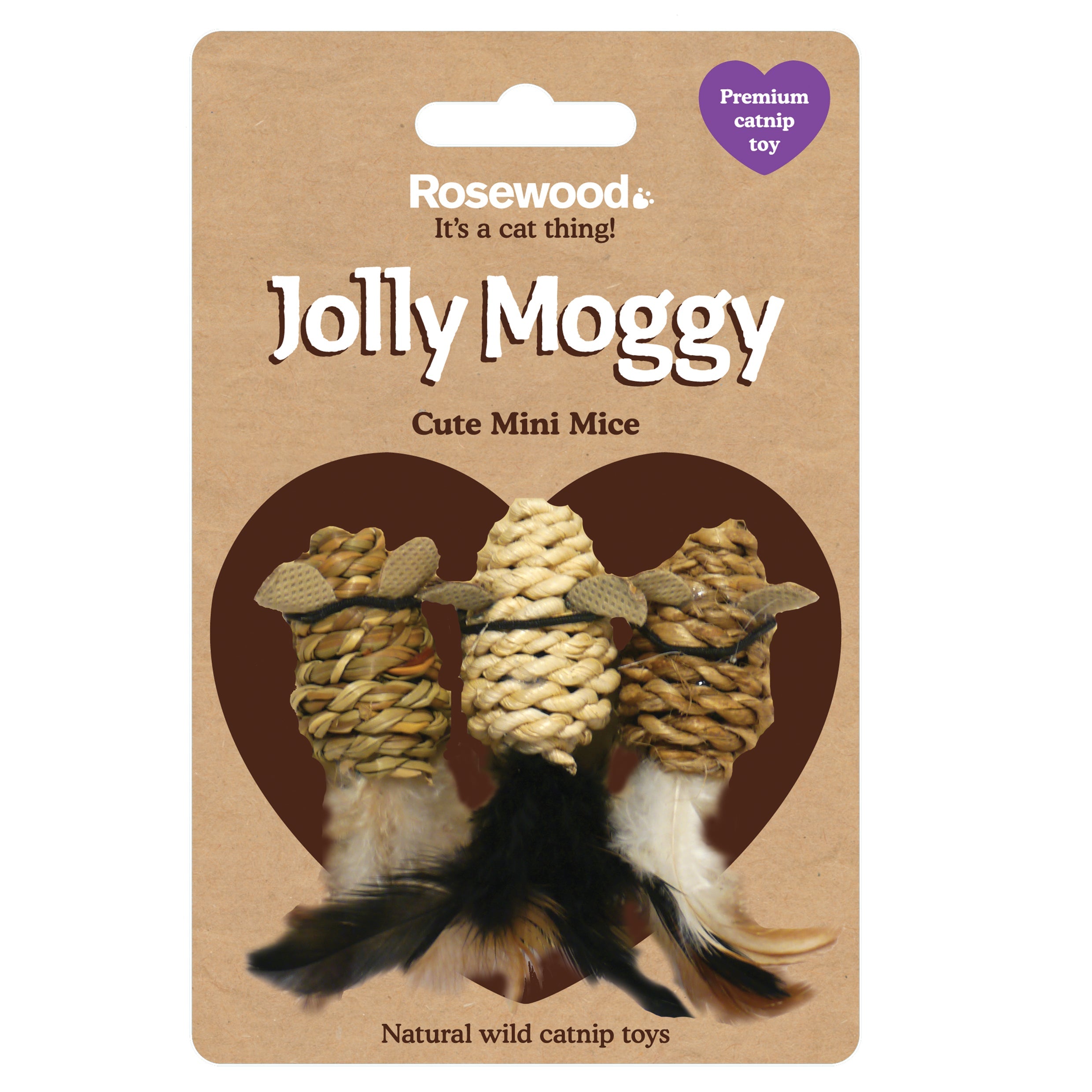 RWC19_Rosewood_Jolly Moggy Natural Wild Catnip Mini Mice 3pc