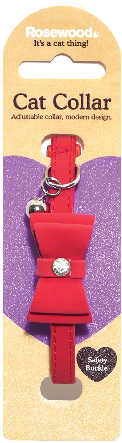 RWC_Rosewood_Cat Collar Red Bow Tie
