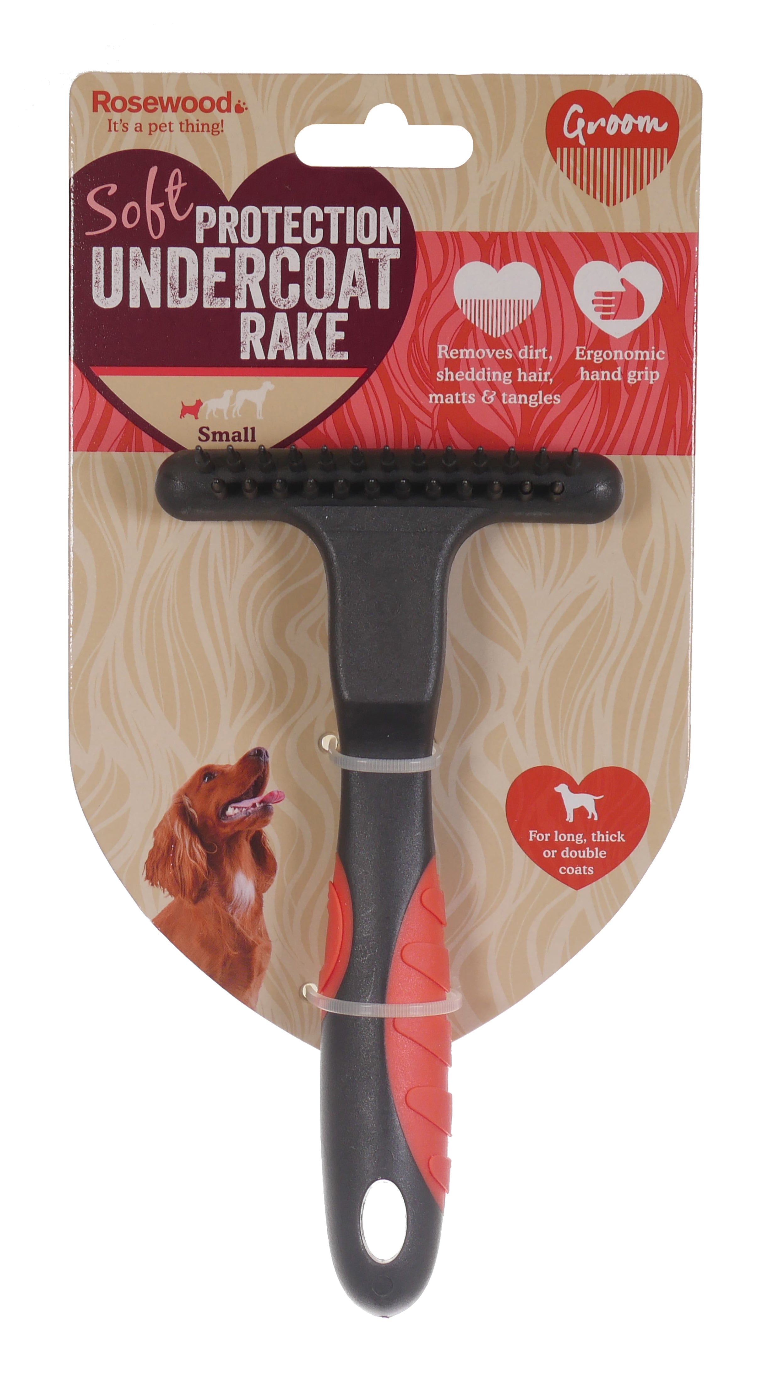 RWD103_Rosewood_Salon Grooming Soft Protection Undercoat Rake