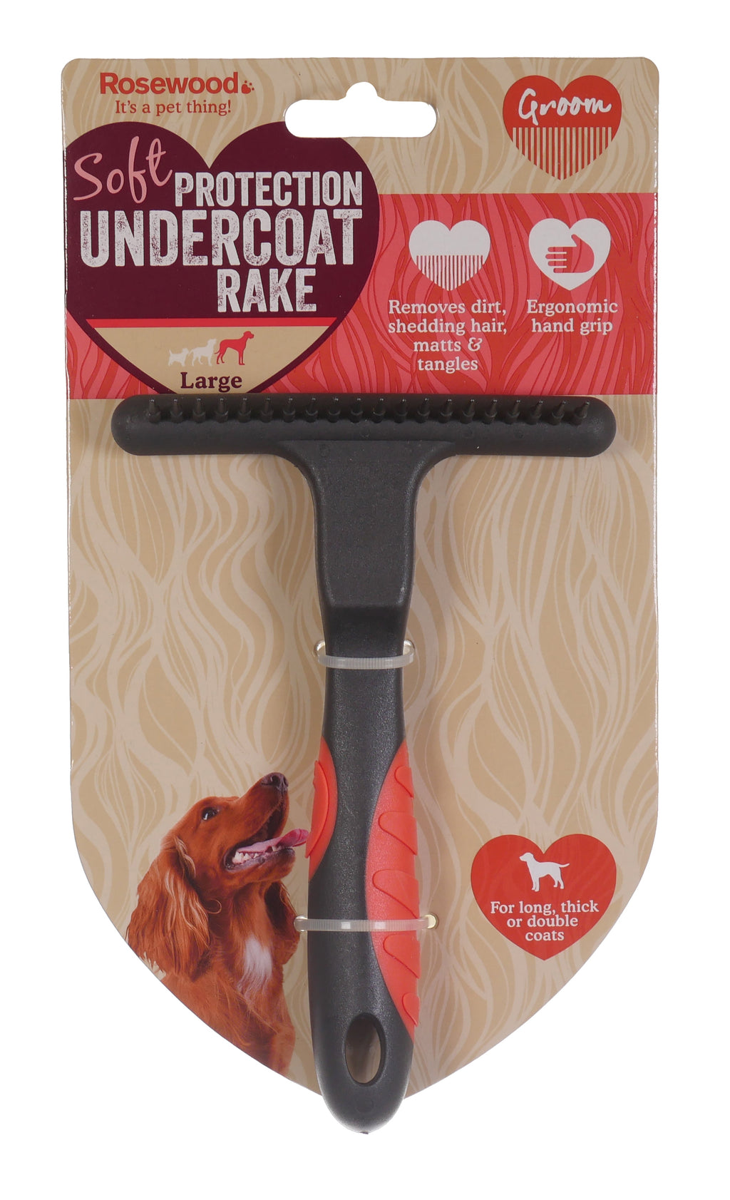 RWD104_Rosewood_Salon Grooming Soft Protection Undercoat Rake