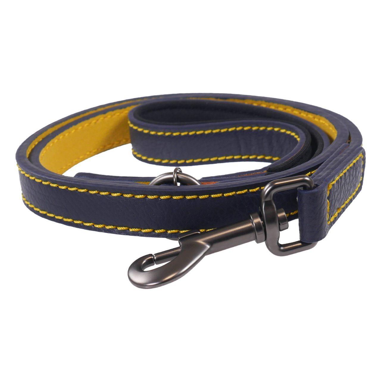 RWD193_Rosewood_Joules Navy Leather Dog Lead
