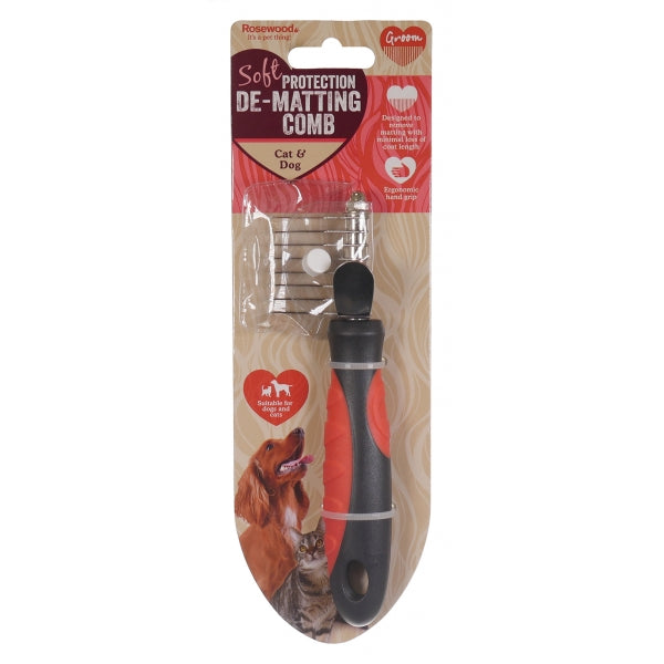 RWD92_ROsewood_Salon Grooming De-Matting Comb