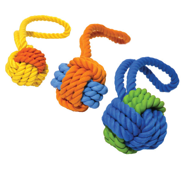 RWD97_Rosewood_Tough Twist Rubber & Rope Ball Tug (29cm)