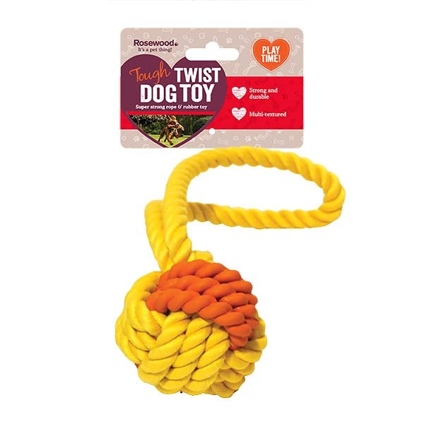 RWD97_Rosewood_Tough Twist Rubber & Rope Ball Tug (29cm)