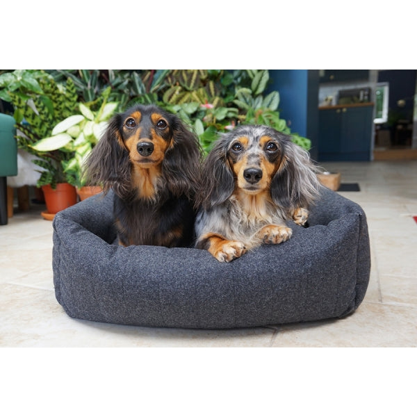 Rosewood_Grey Felt with Memory Foam Square Bed