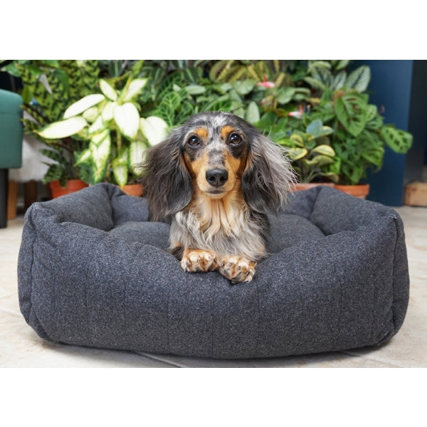 Rosewood_Grey Felt with Memory Foam Square Bed