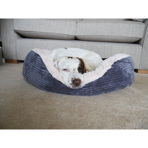 Rosewood_Grey Jumbo Cord/Plush Oval Bed