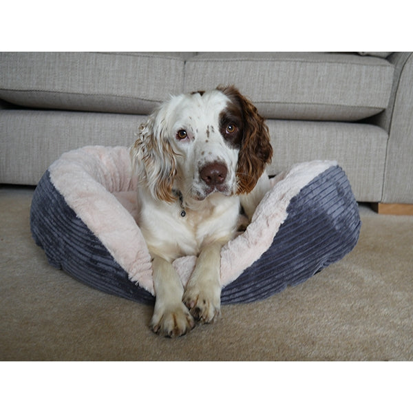 Rosewood_Grey Jumbo Cord/Plush Oval Bed