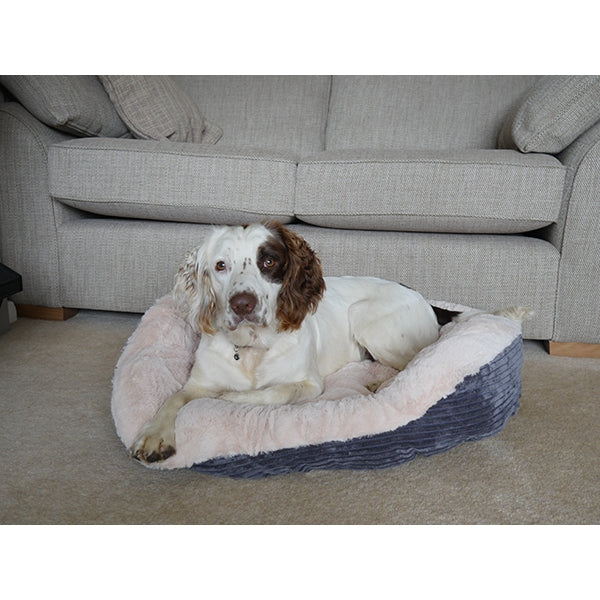 Rosewood_Grey Jumbo Cord/Plush Oval Bed
