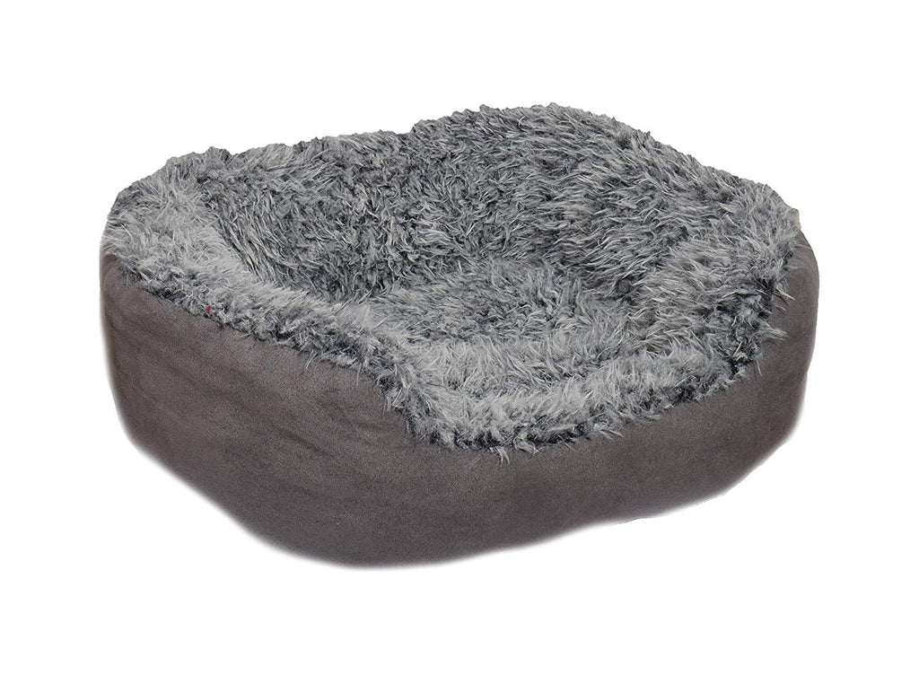 Rosewood_Grey Lion Faux Suede Oval Bed