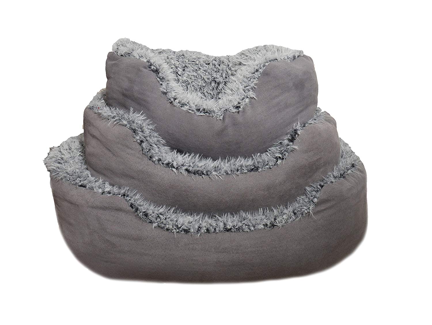 Rosewood_Grey Lion Faux Suede Oval Bed