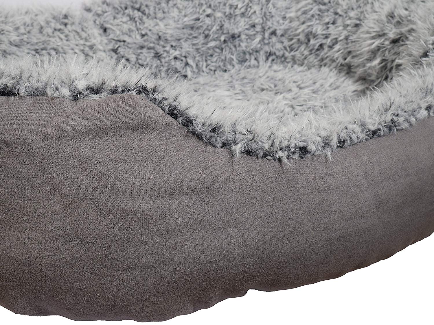 Rosewood_Grey Lion Faux Suede Oval Bed
