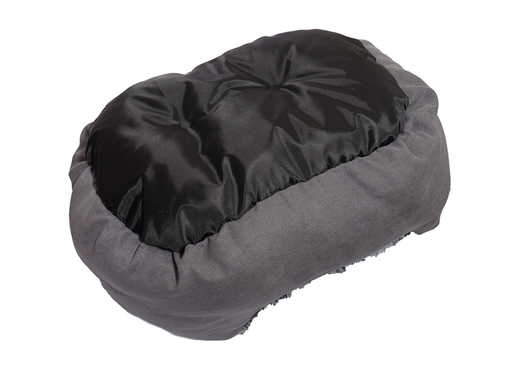 Rosewood_Grey Lion Faux Suede Oval Bed