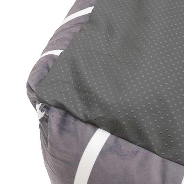 Rosewood_Grey Velvet Stripes Square Bed