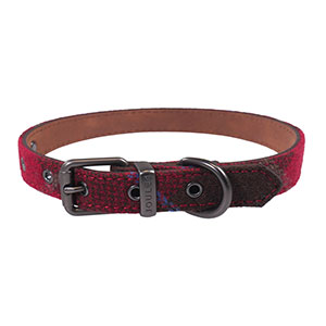 Rosewood_Joules Heritage Tweed Leather Dog Collars