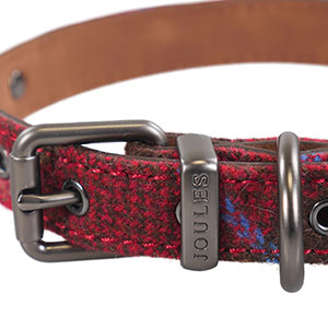 Rosewood_Joules Heritage Tweed Leather Dog Collars