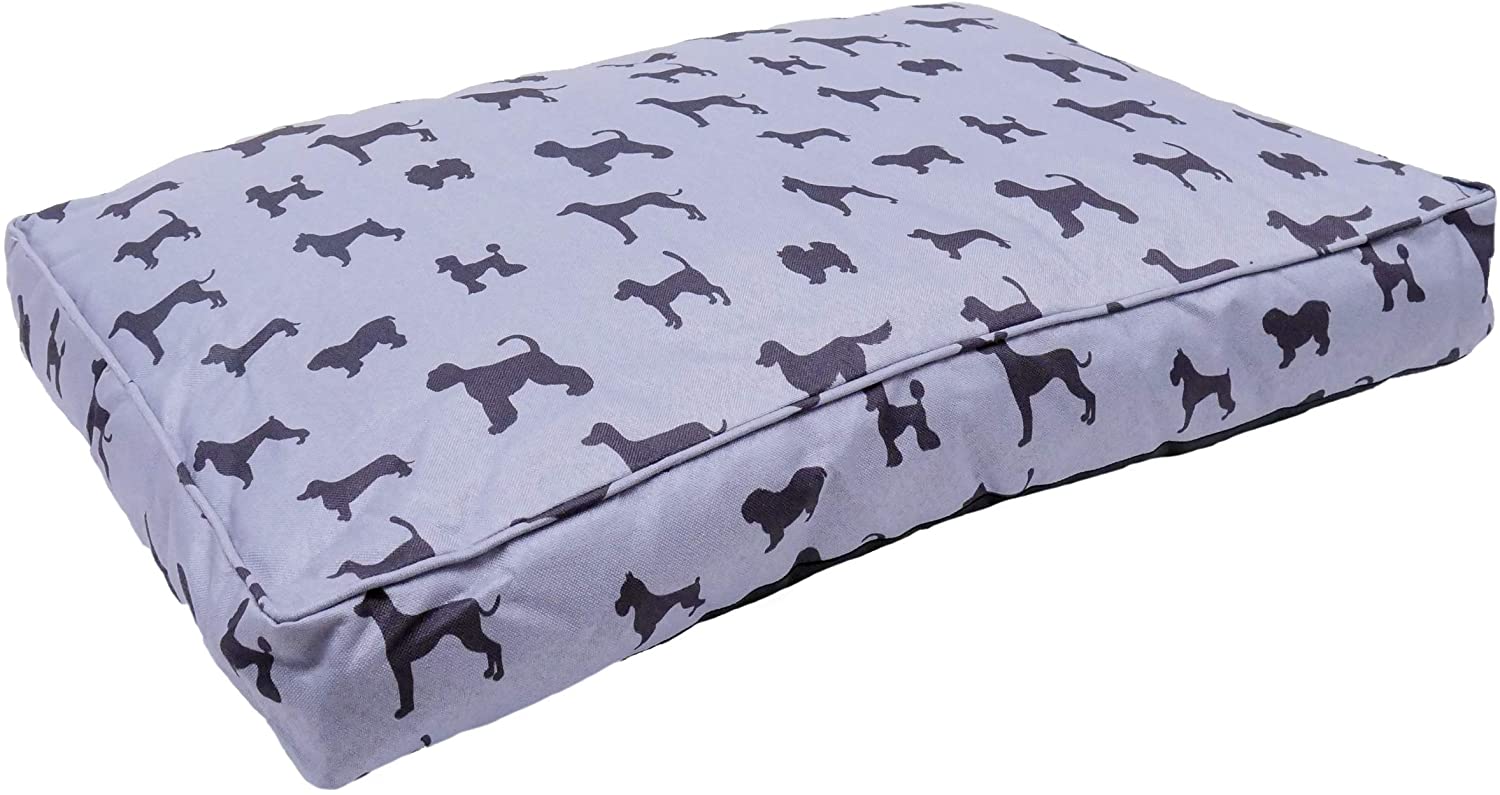 Rosewood_Padded Dogs Print Grey Mattress