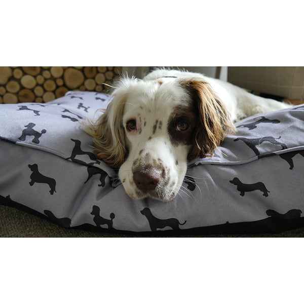 Rosewood_Padded Dogs Print Grey Mattress