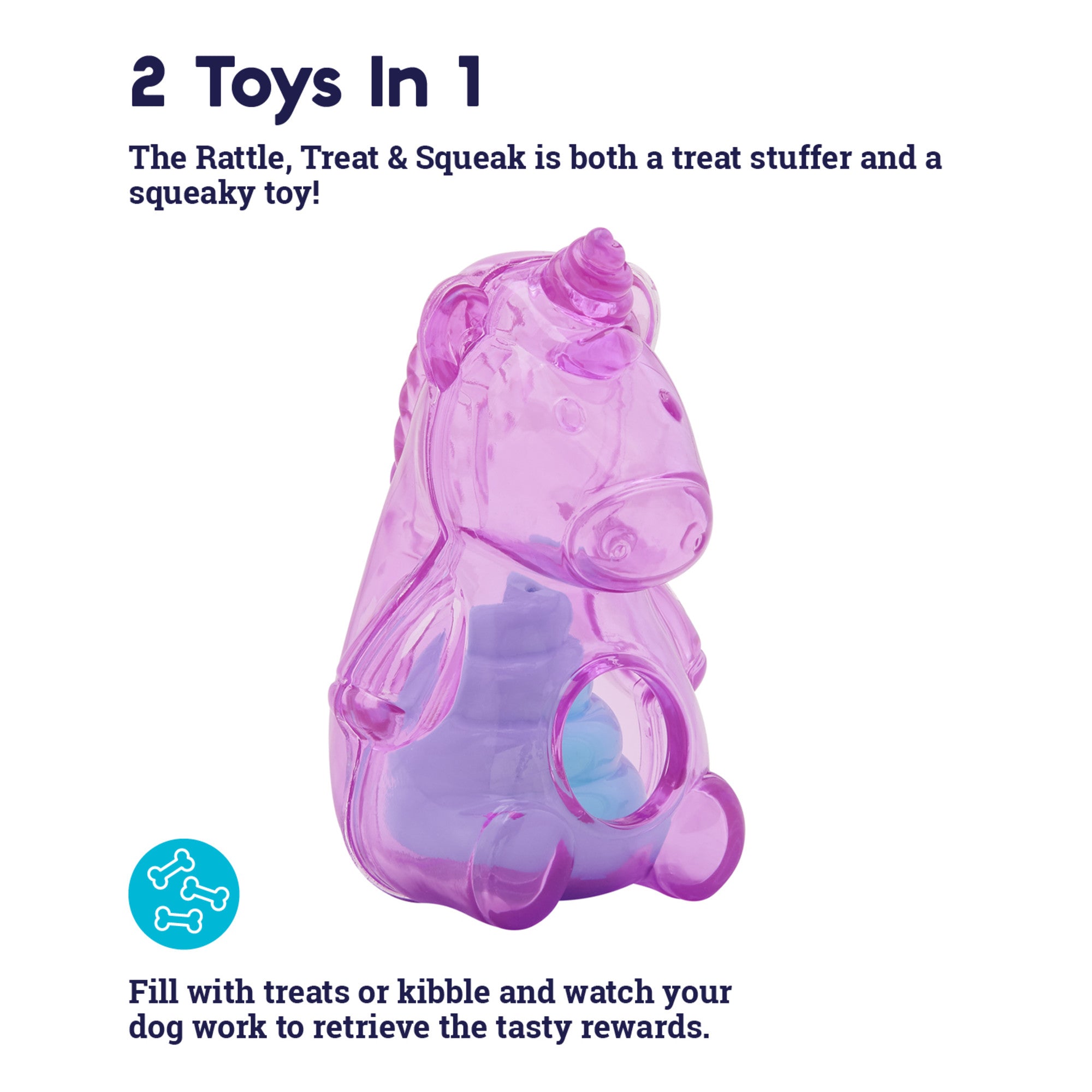 TOYD141_Petstages_Rattle Treat & Squeak Unicorn