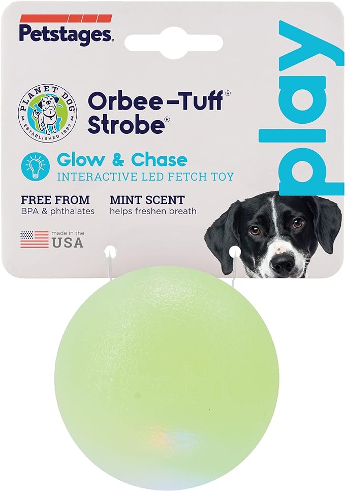 TOYD147_Pet Stages_Planet Dog_Orbee-Tuff Strobe Ball Green